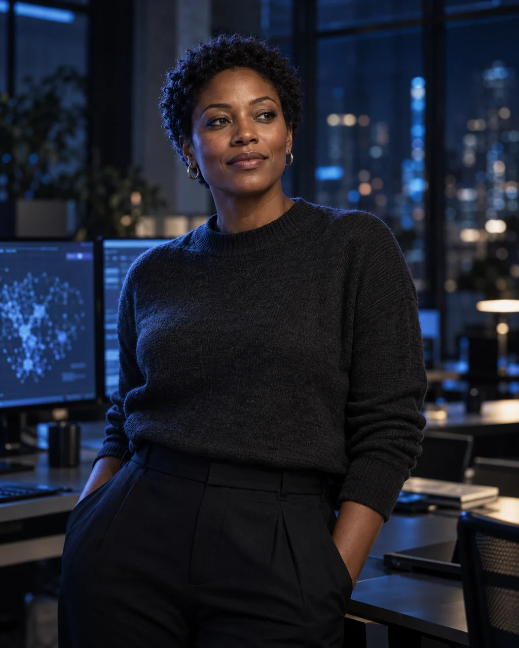 Portrait of Maya Okafor, Head of Data Platform at Kestrel